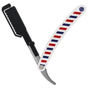 BETTER BARBER WHITE CLICK&CLEAN RAZOR "GUARDED"HANDLE